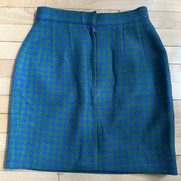 VINTAGE BLUE & GREEN SKIRT - Picture 2 of 4